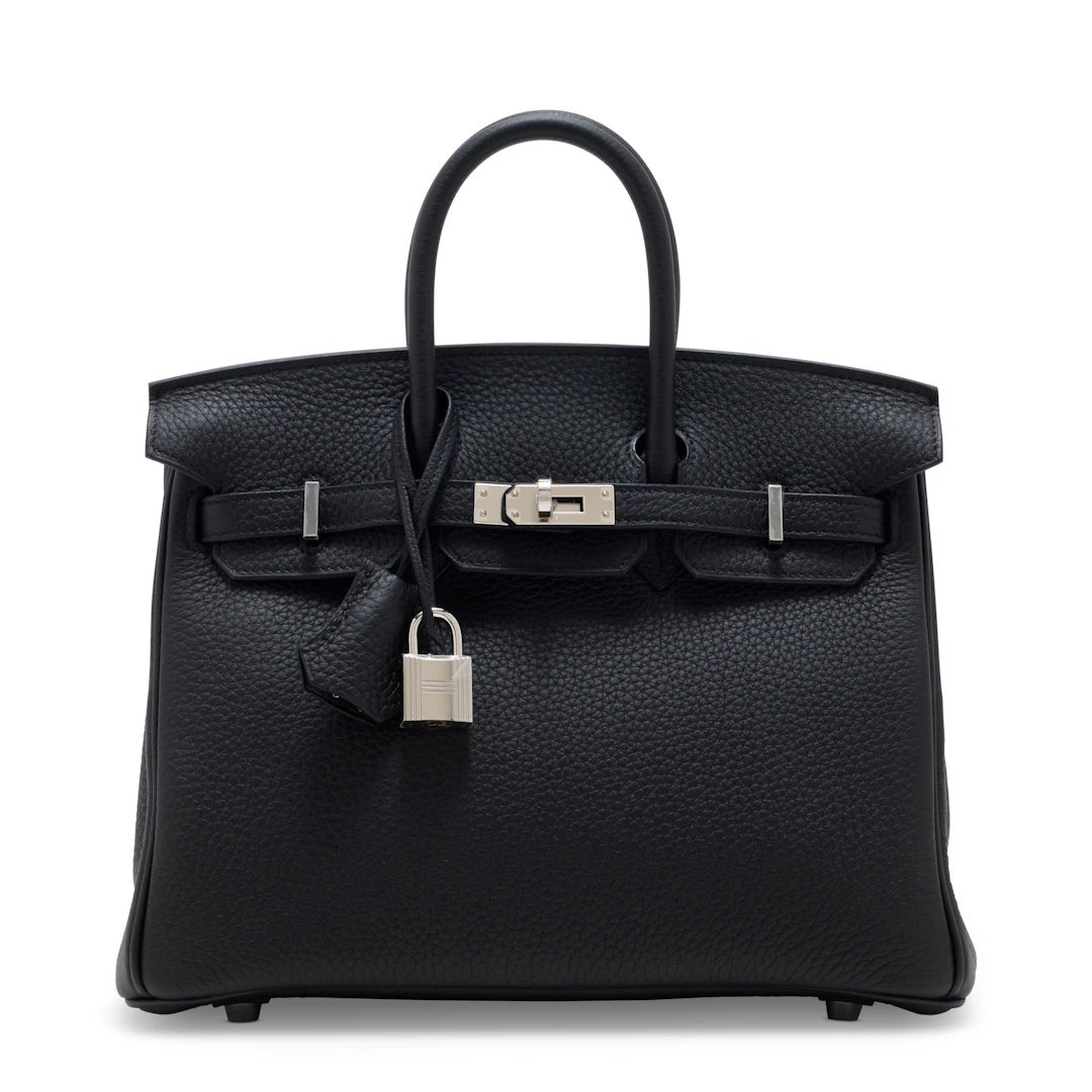A BLACK TOGO LEATHER BIRKIN 25 WITH PALLADIUM HARDWARE