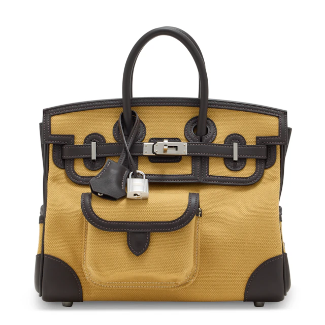 A LIMITED EDITION BAI BRUN SWIFT LEATHER & PAILLE TOILE H CARGO BIRKIN