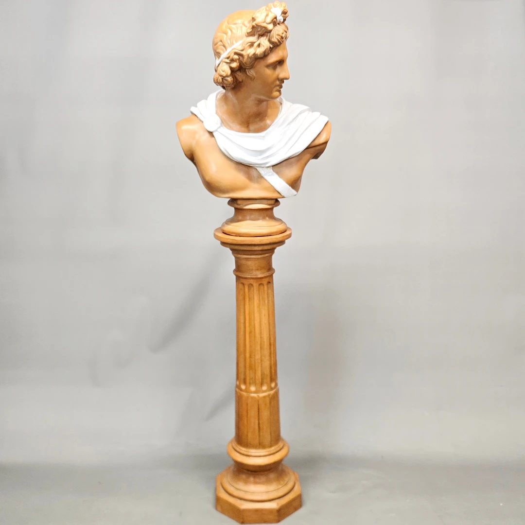 LARGE CERAMIC BUST ON STAND.