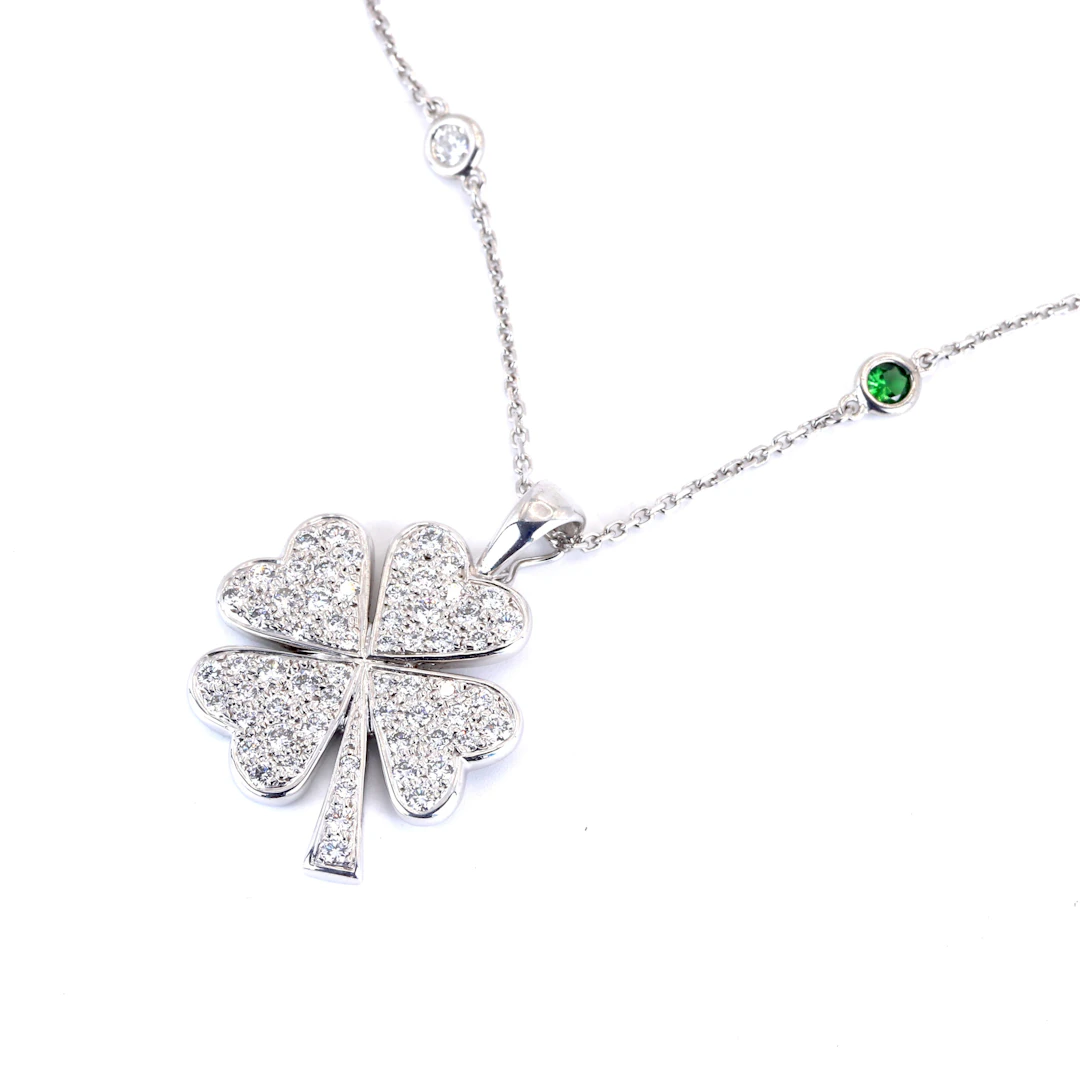 18CT TOURMALINE & DIAMOND NECKLACE.
