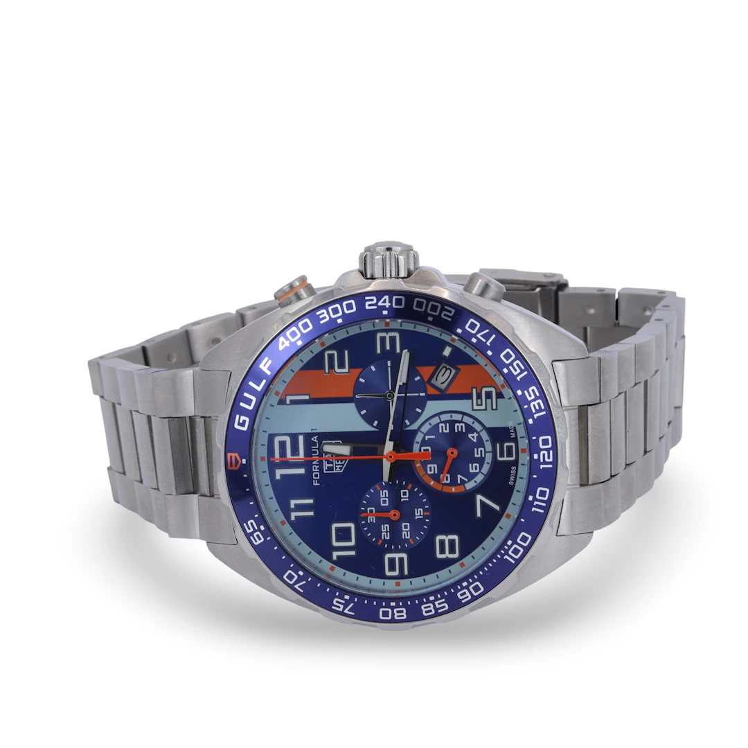 TAG HEUER FORMULA 1 X GULF WRISTWATCH.