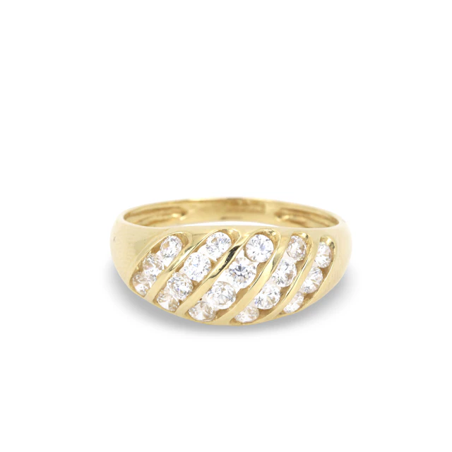 14CT GOLD 'CZ' RING.