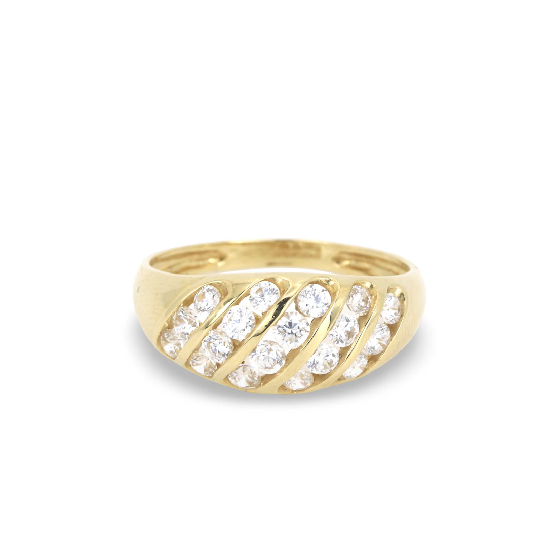 14CT GOLD 'CZ' RING.