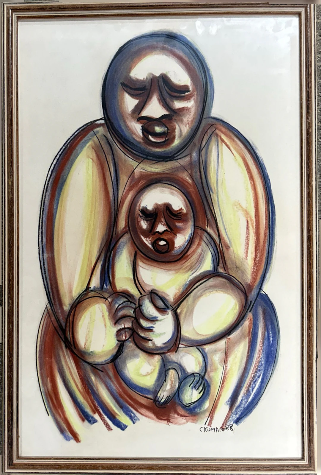 FRAMED INTERESTING PASTEL.