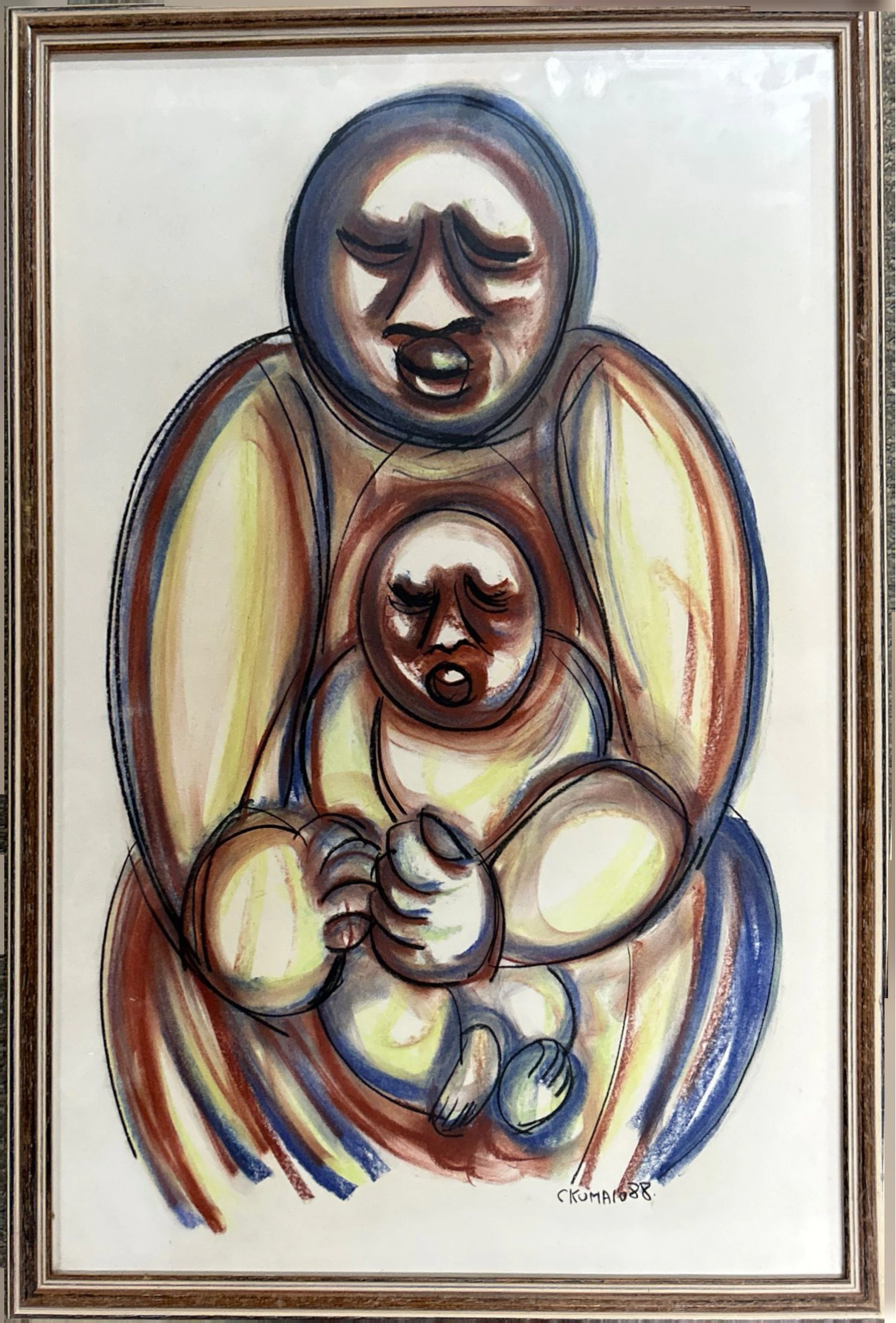 FRAMED INTERESTING PASTEL.