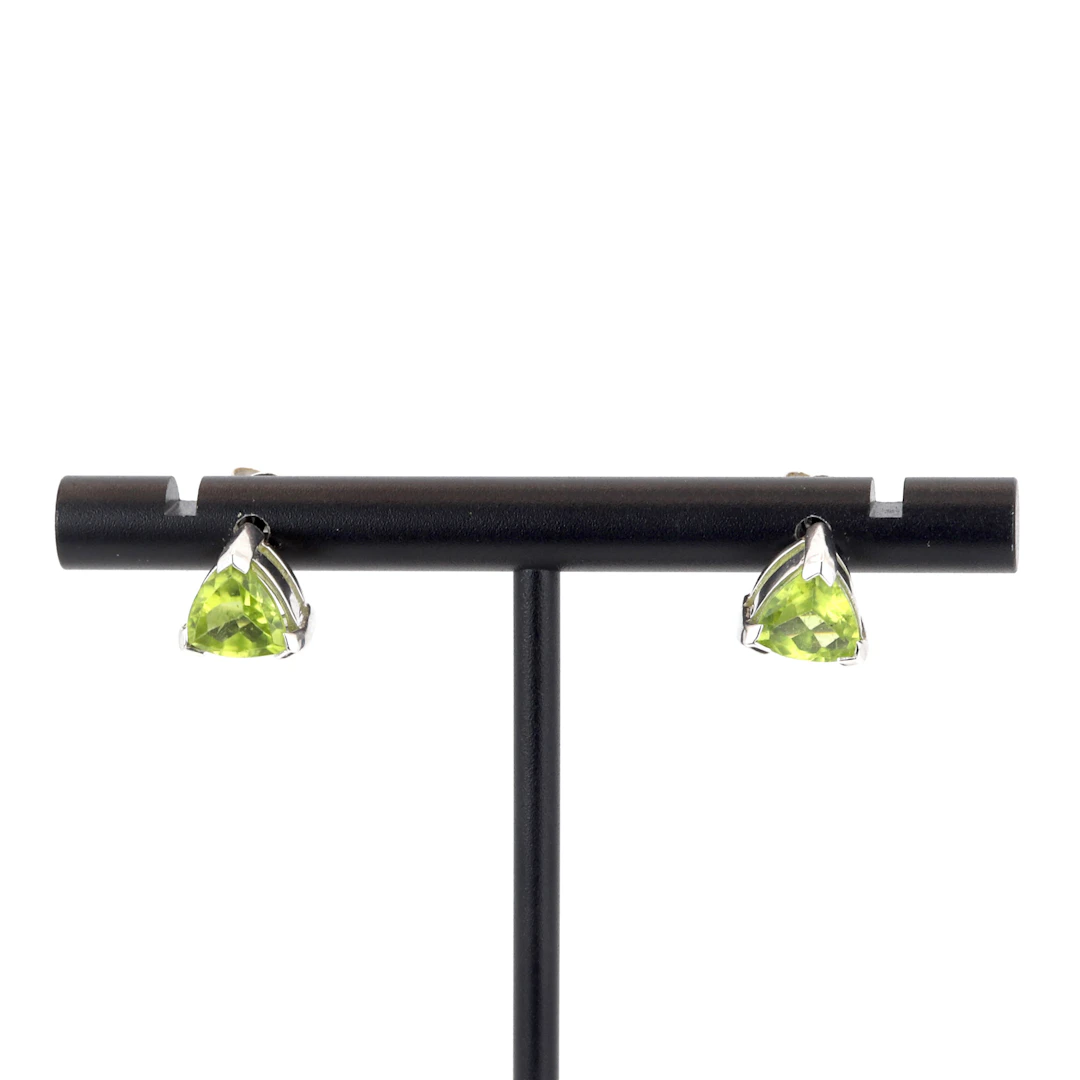 PERIDOT 9CT EARRINGS.
