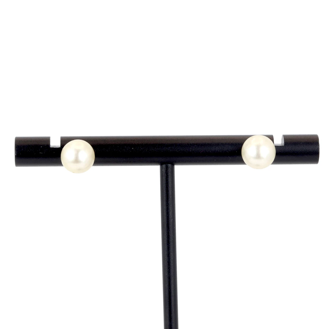 9CT PEARL EARRINGS.