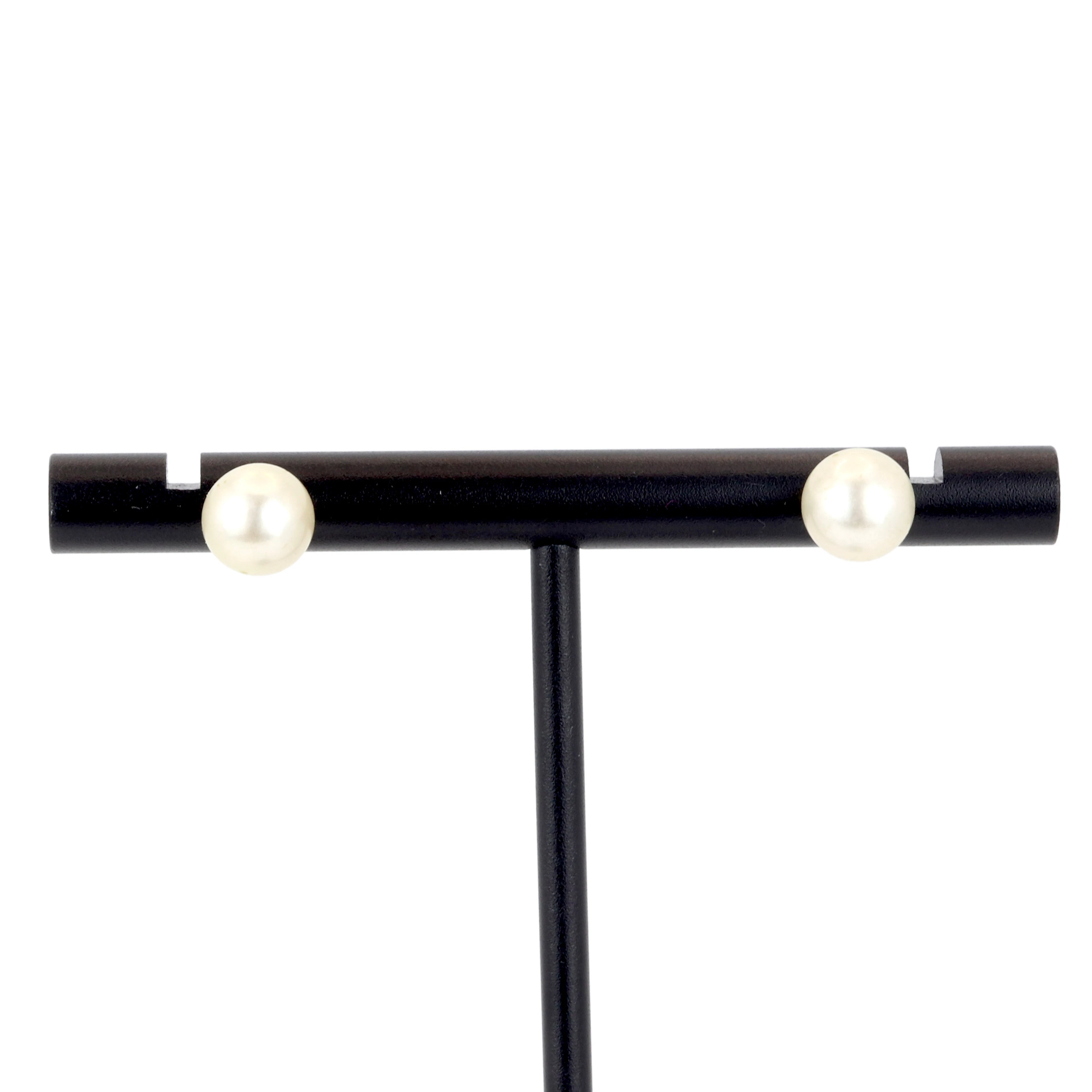 9CT PEARL EARRINGS.