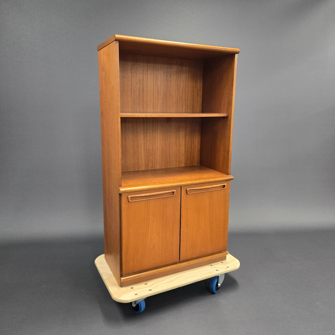 MID CENTURY TEAK CABINET/ BOOKSHELF.