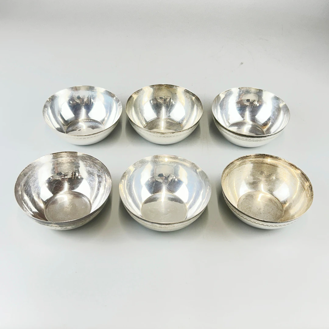 SIX EASTERN SILVER BOWLS.