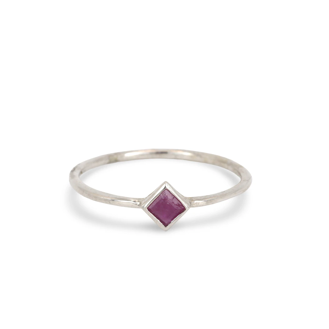 SILVER RUBY RING.