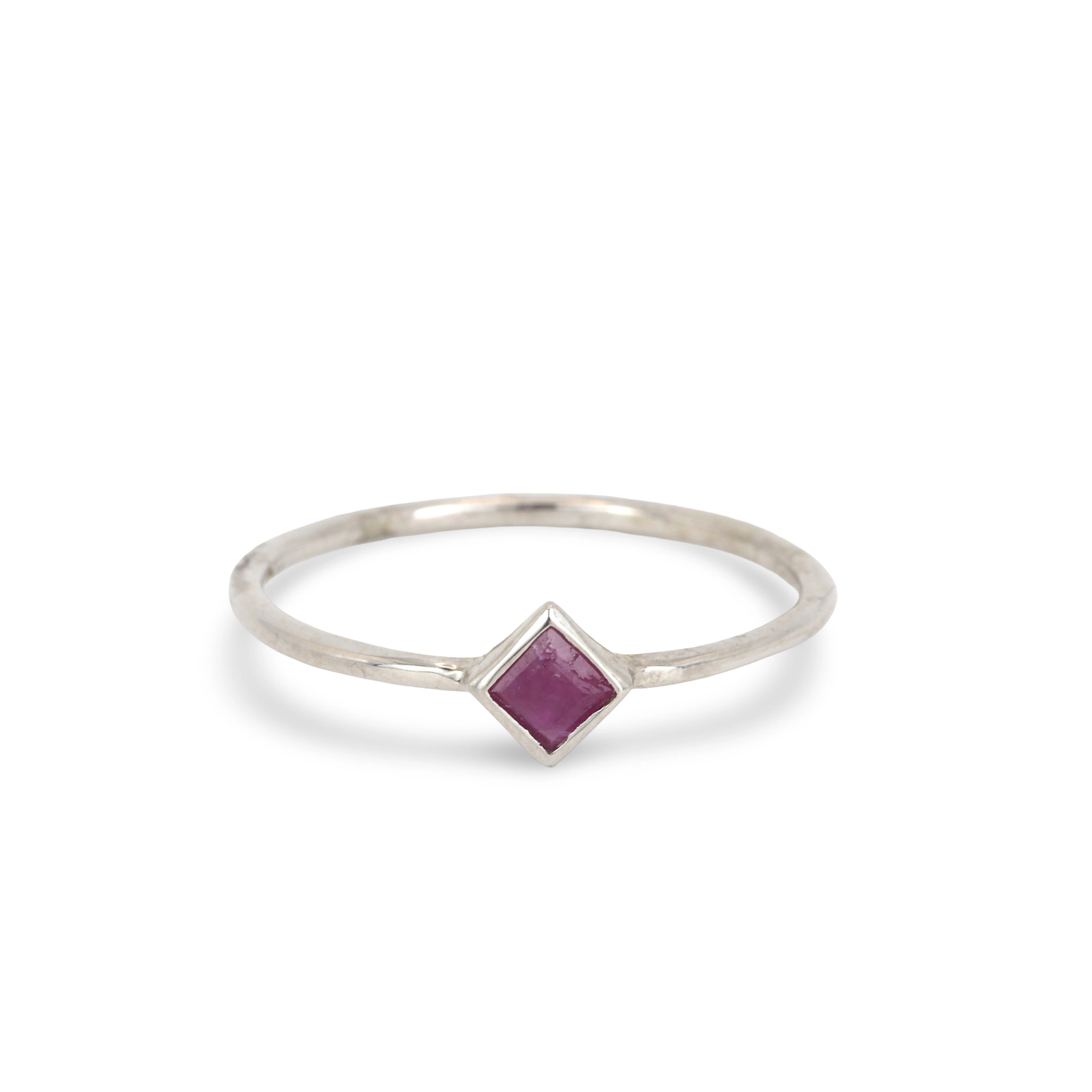 SILVER RUBY RING.