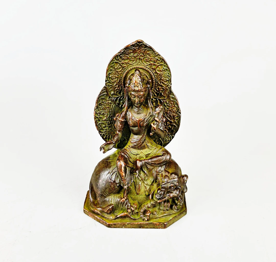 BRONZE FIGURE OF GUANYIN.