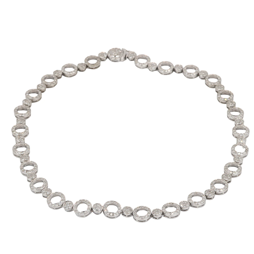 18CT WHITE GOLD 10CT DIA NECKLACE.