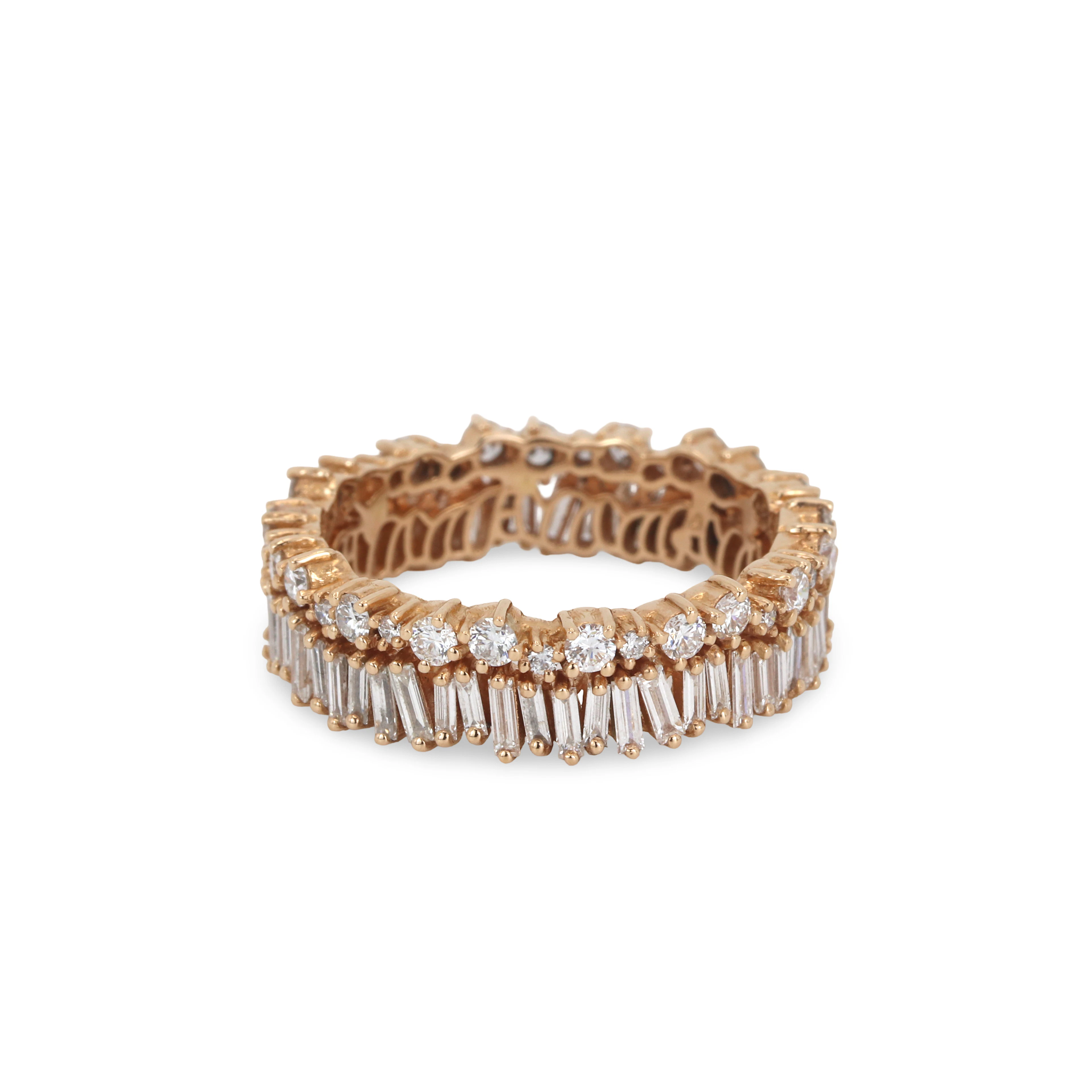 18CT ROSE GOLD DIAMOND ETERINTY RING.