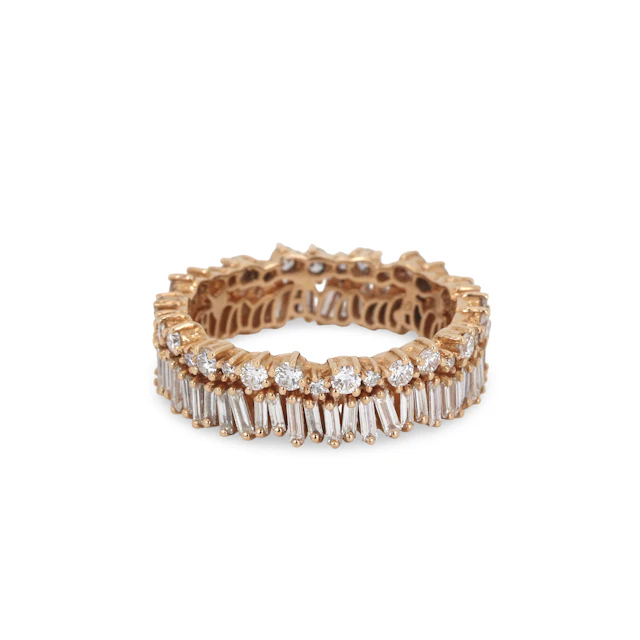 18CT ROSE GOLD DIAMOND ETERINTY RING.