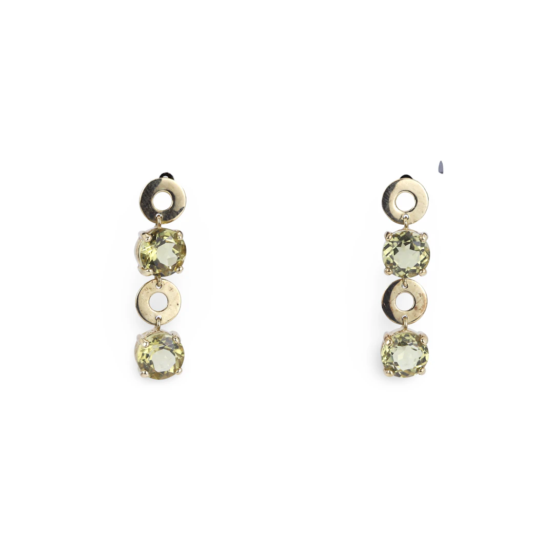 9CT GOLD TOPAZ EARRINGS.