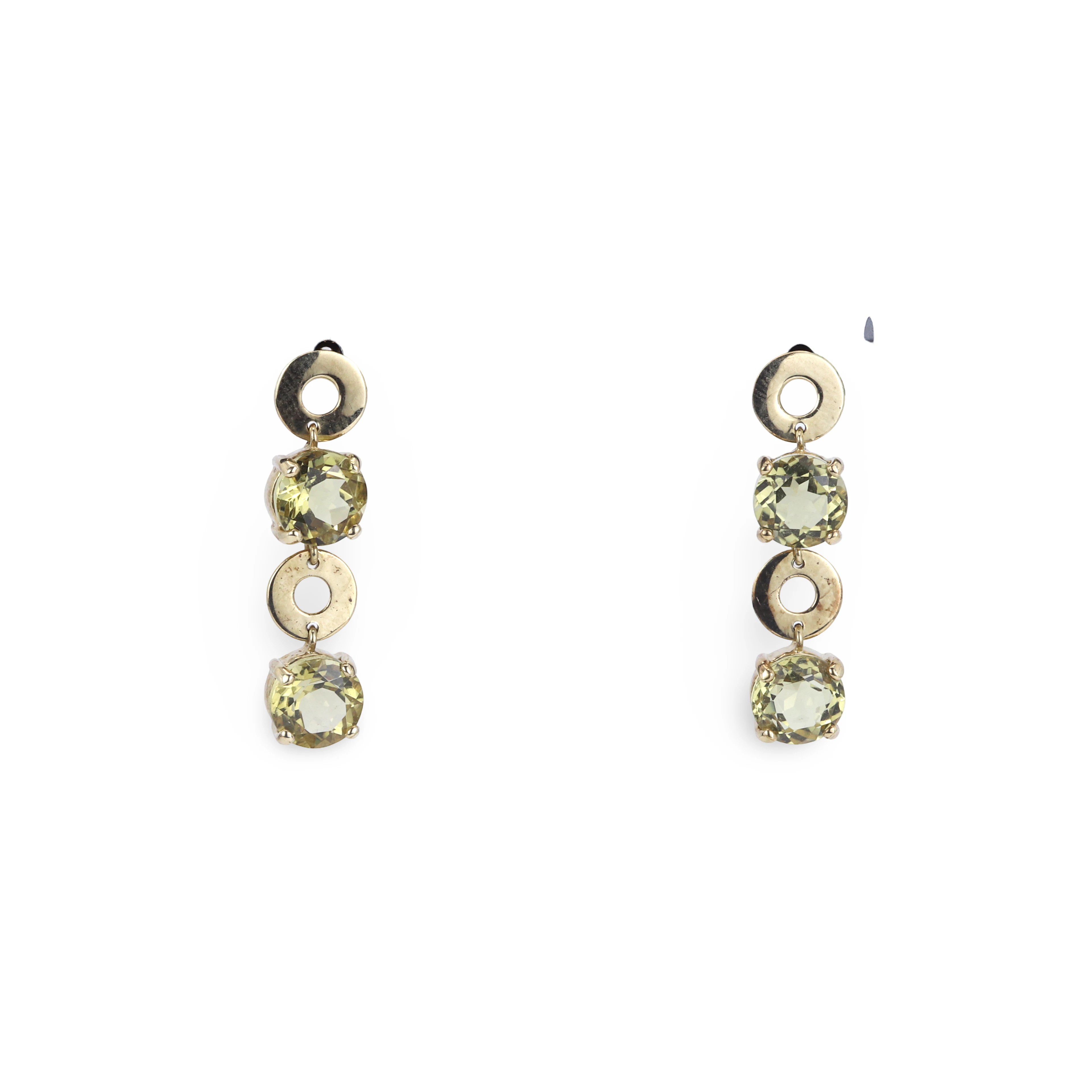 9CT GOLD TOPAZ EARRINGS.