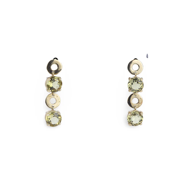 9CT GOLD TOPAZ EARRINGS.