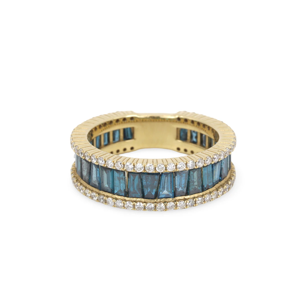 14CT GOLD (4.14CT) BLUE DIAMOND RING.