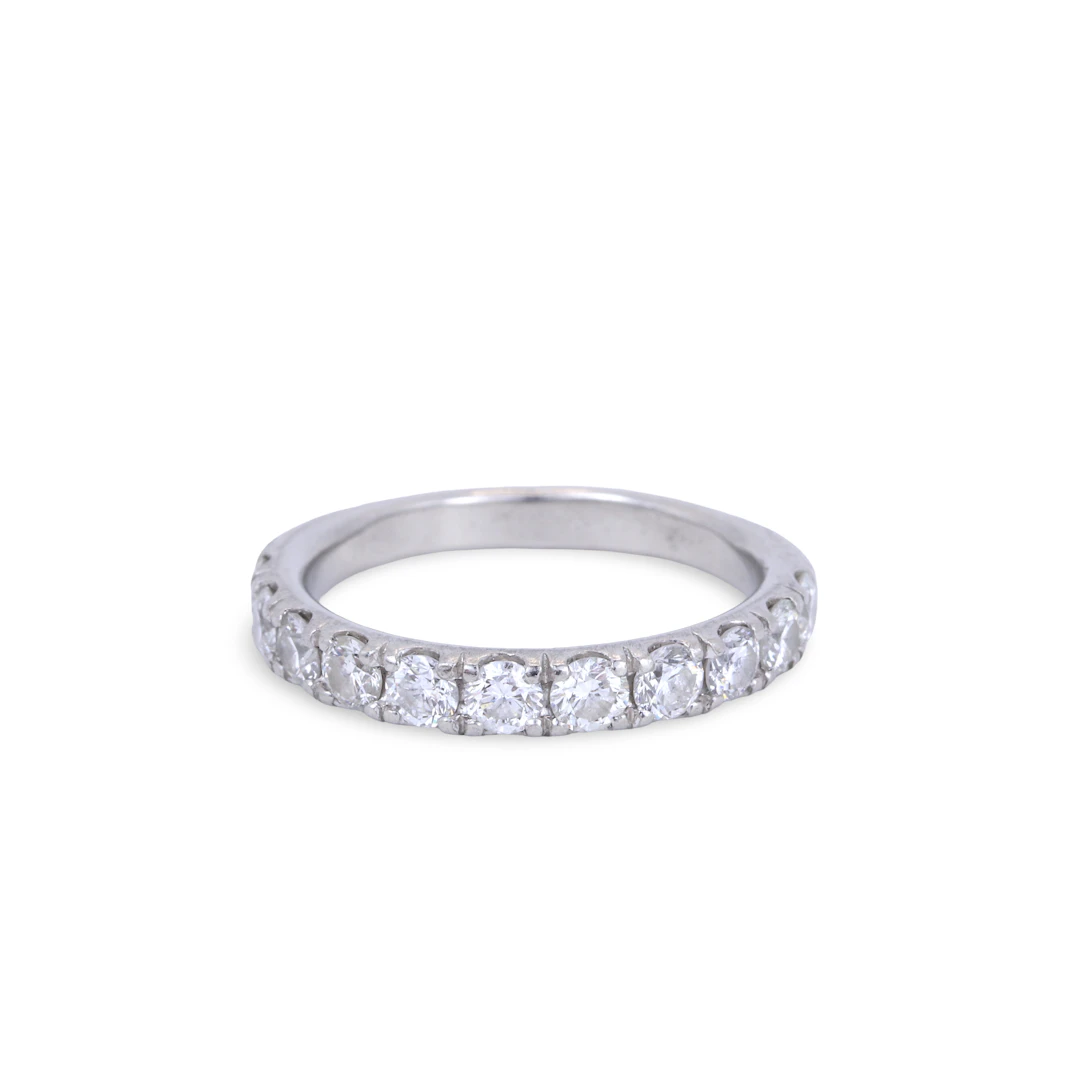 PLATINUM 1.1CT HALF ETERNITY RING.