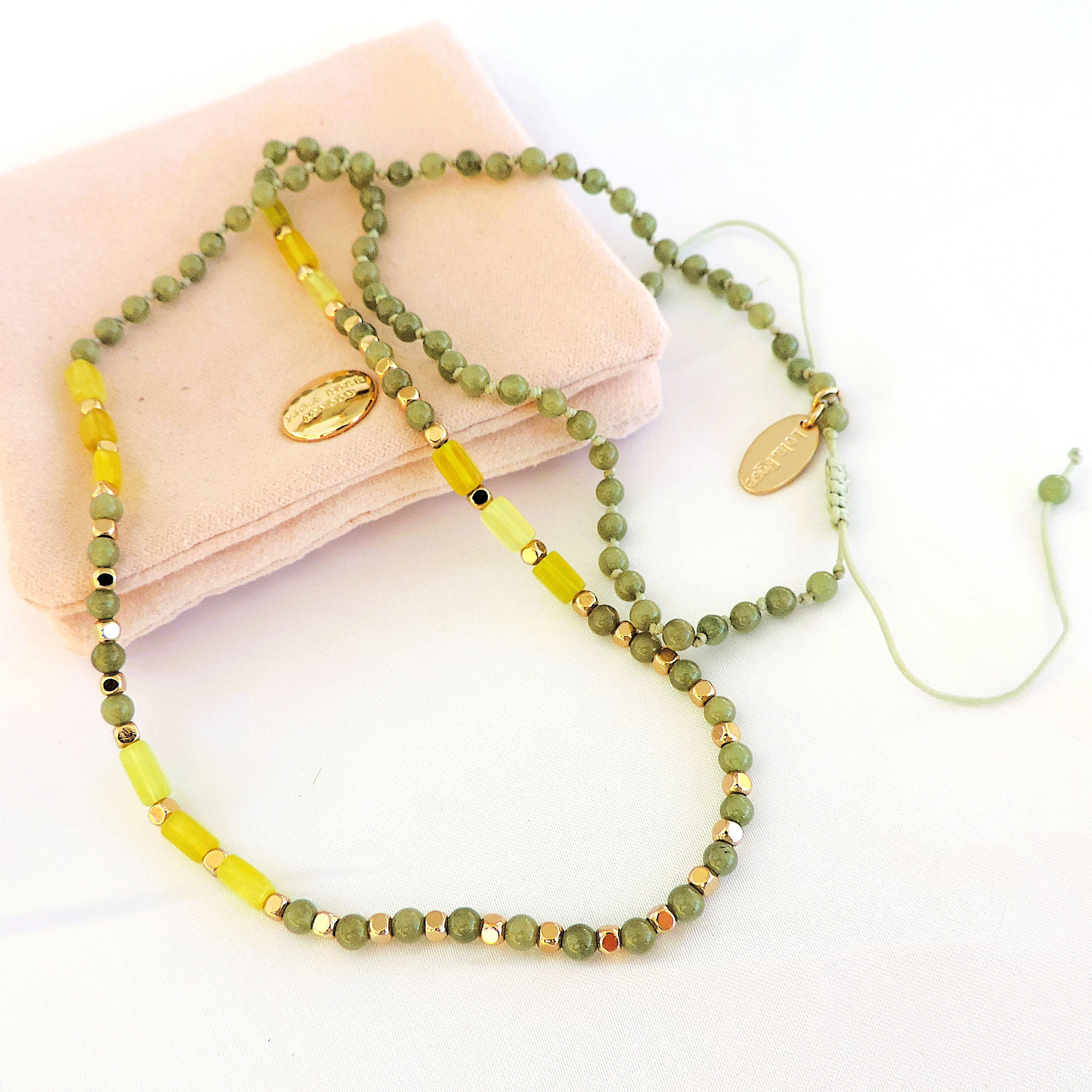 LOLA ROSE LONDON POLISHED QUARTZ & AGATE GEMSTONE NECKLACE.