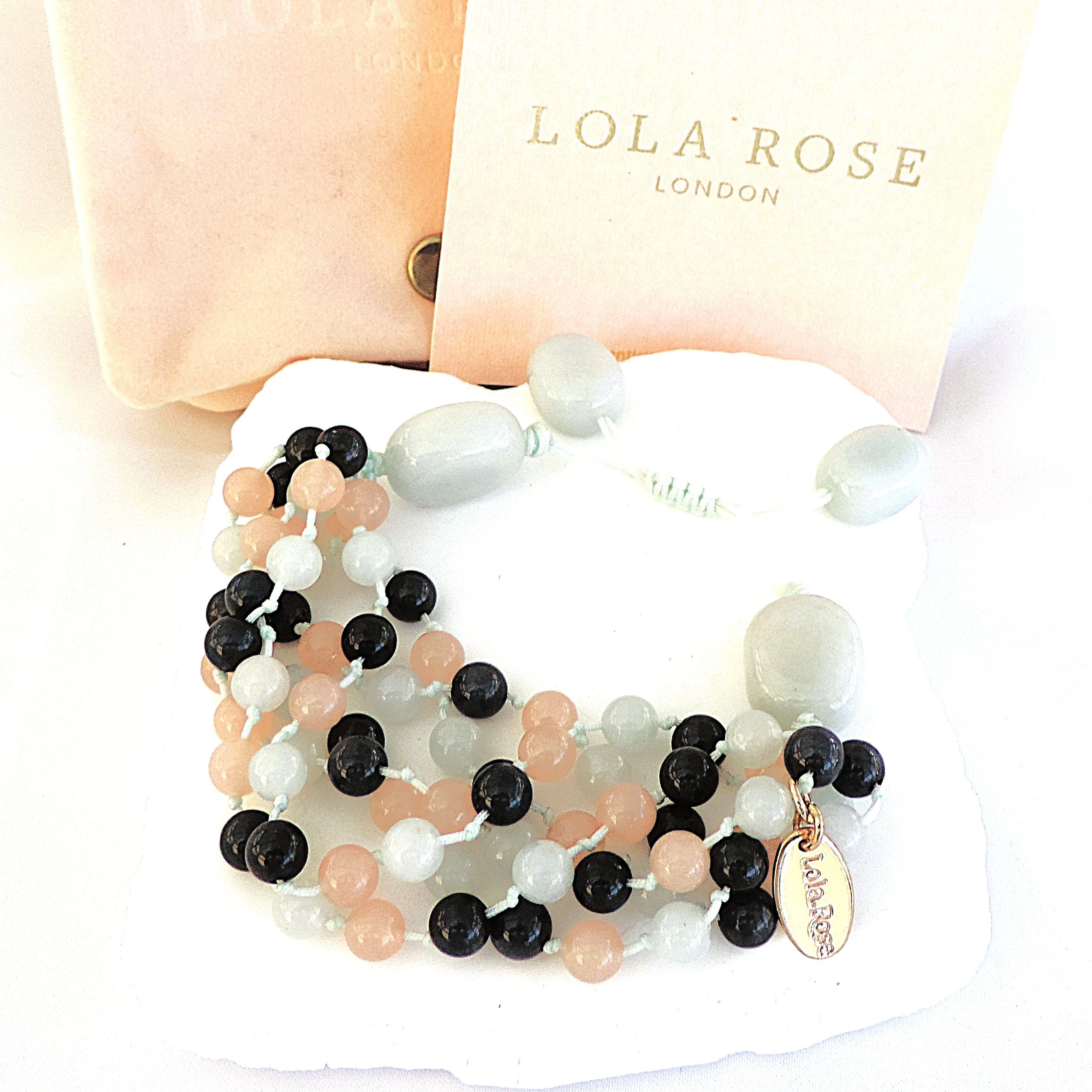 LOLA ROSE LONDON MULTI STRAND GEMSTONE BRACELET.
