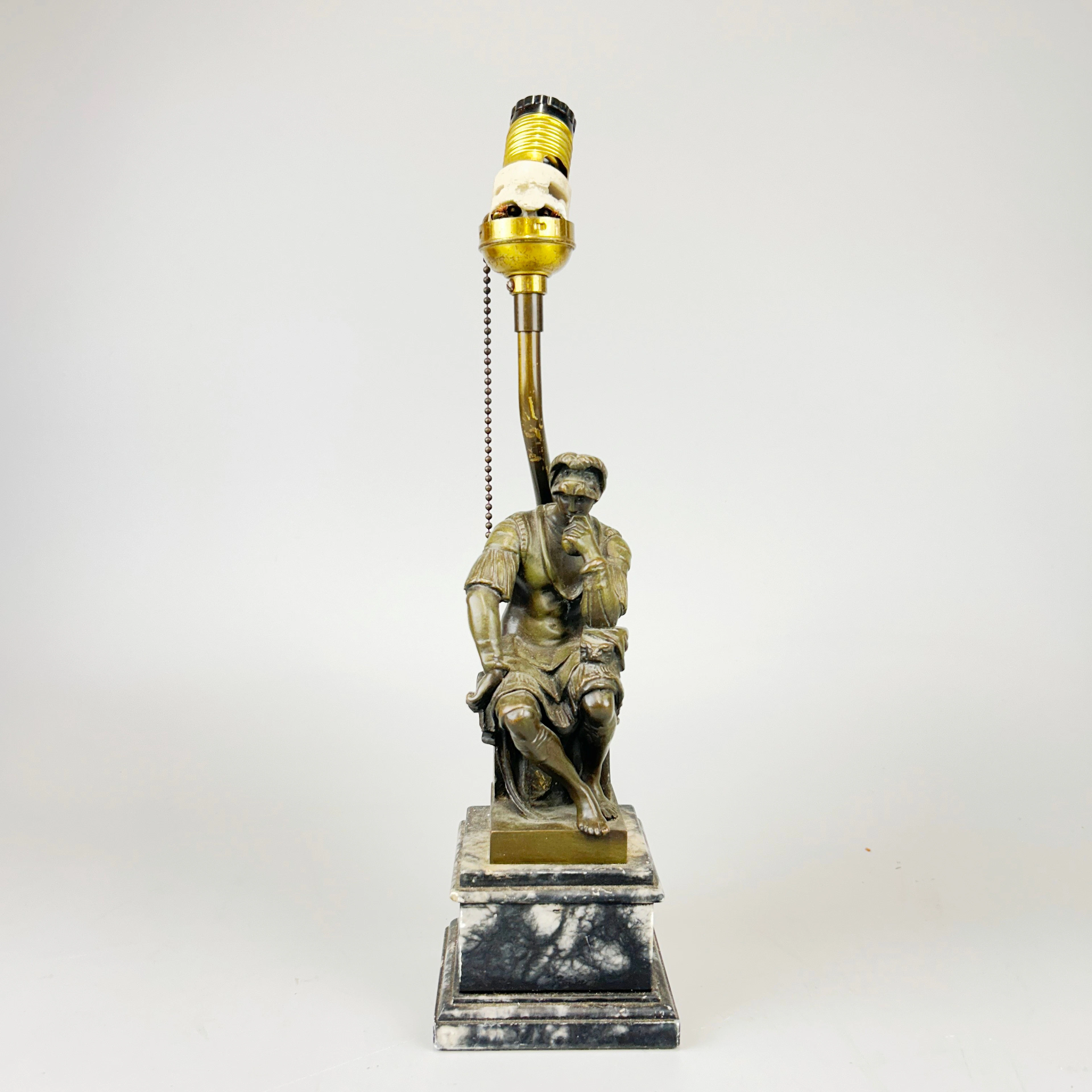 BRONZE FIGURAL TABLE LAMP.