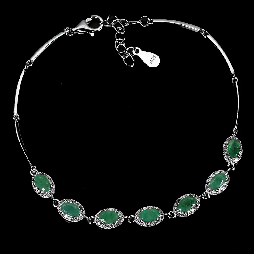EMERALD SILVER BRACELET.