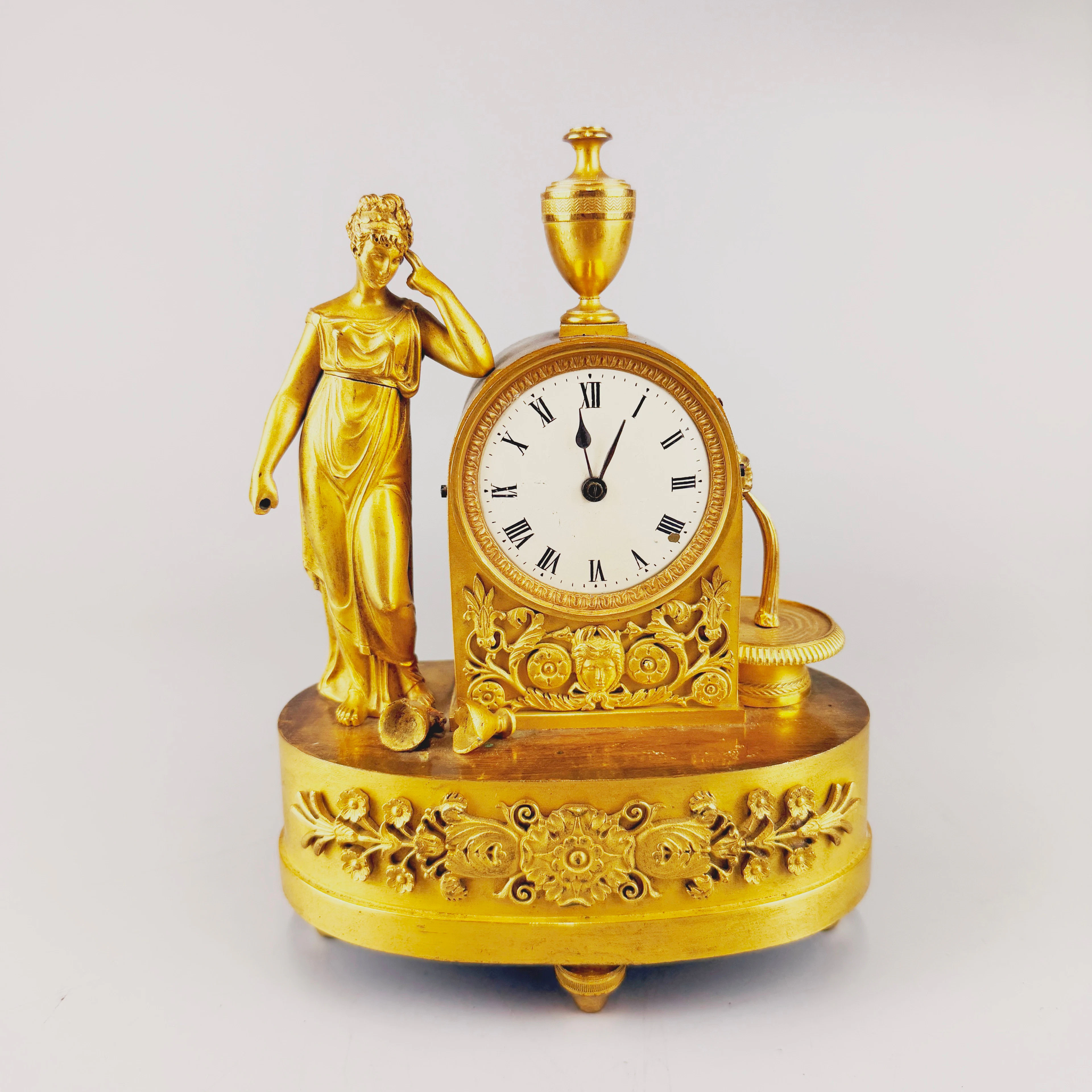 BRONZE MANTEL CLOCK.