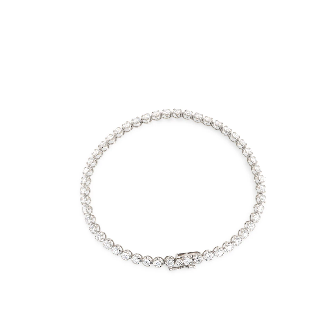 9CT GOLD (3CT) LAB DIAMOND BRACELET.