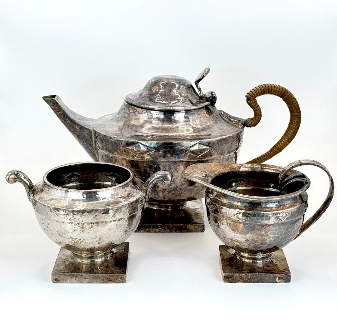 PEWTER COFFEE SET.