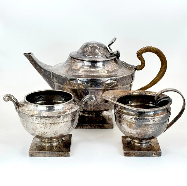 PEWTER COFFEE SET.