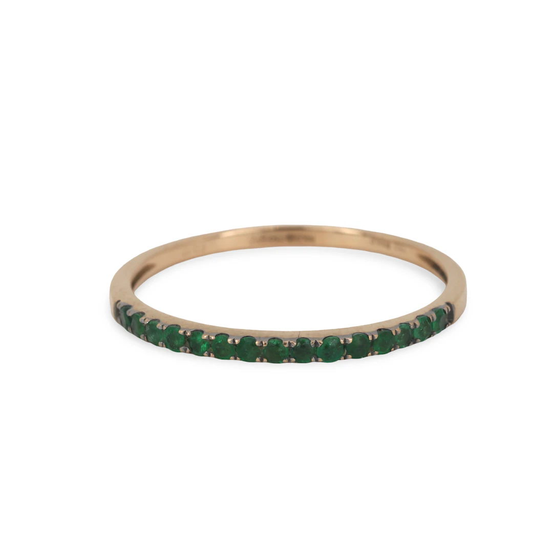 18CT GOLD EMERALD RING.