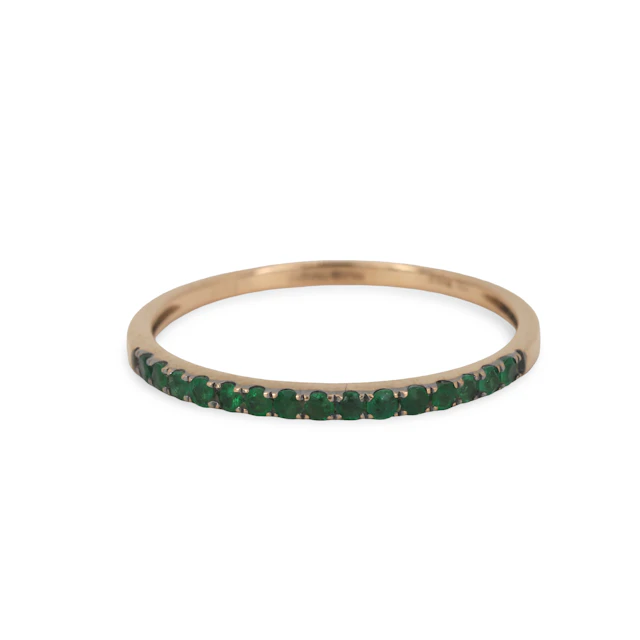 18CT GOLD EMERALD RING.