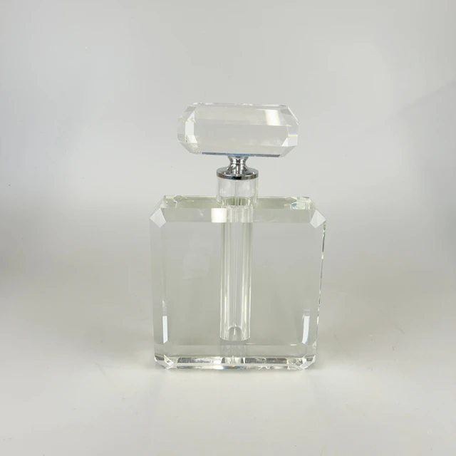 CRYSTAL GLASS PERFUME BOTTLE.