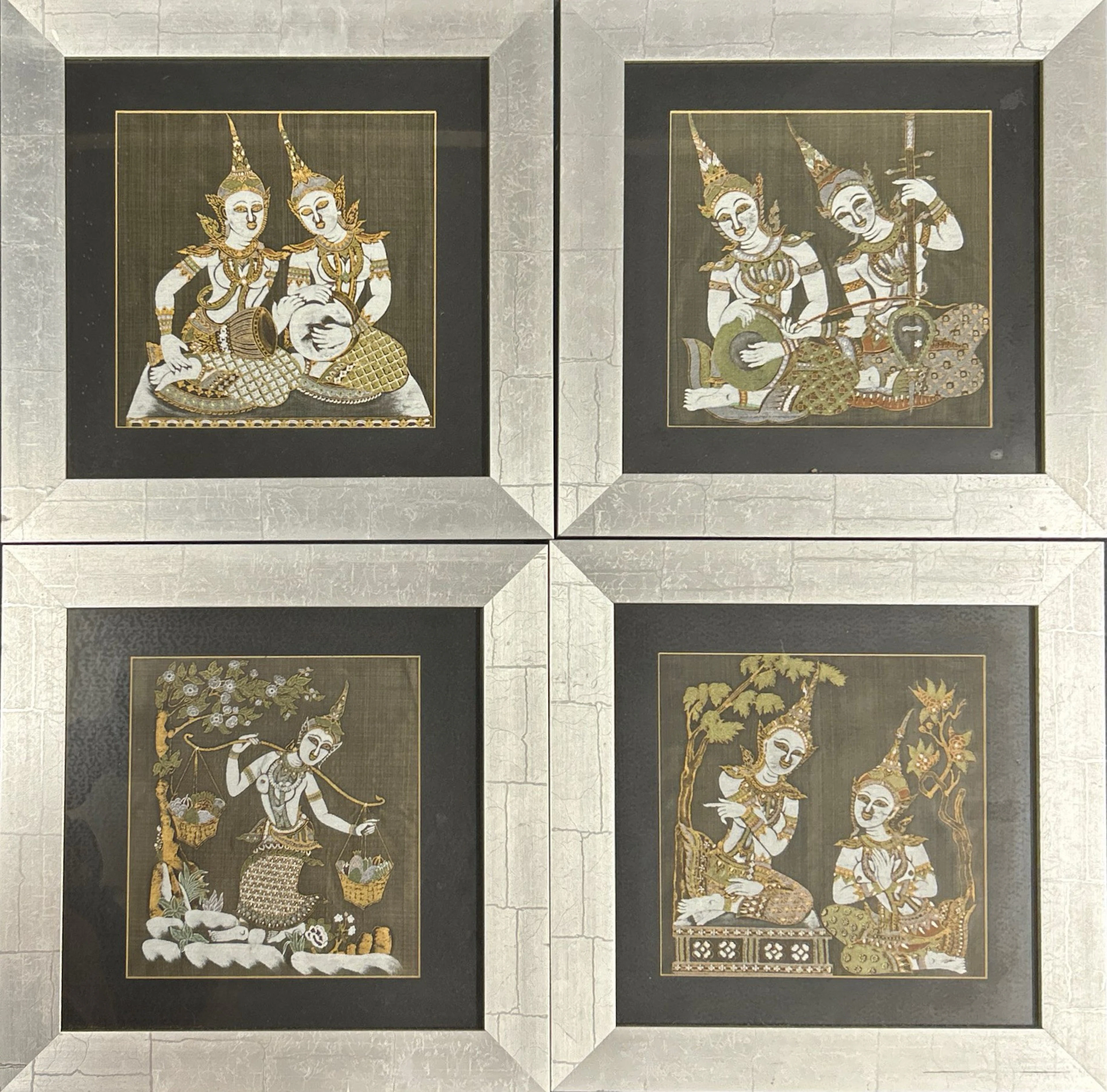 FOUR FRAMED BALINESE BATIKS.