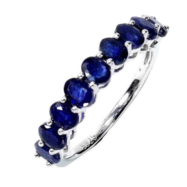 SAPPHIRE OVAL CUT HALF ETERNITY RING.