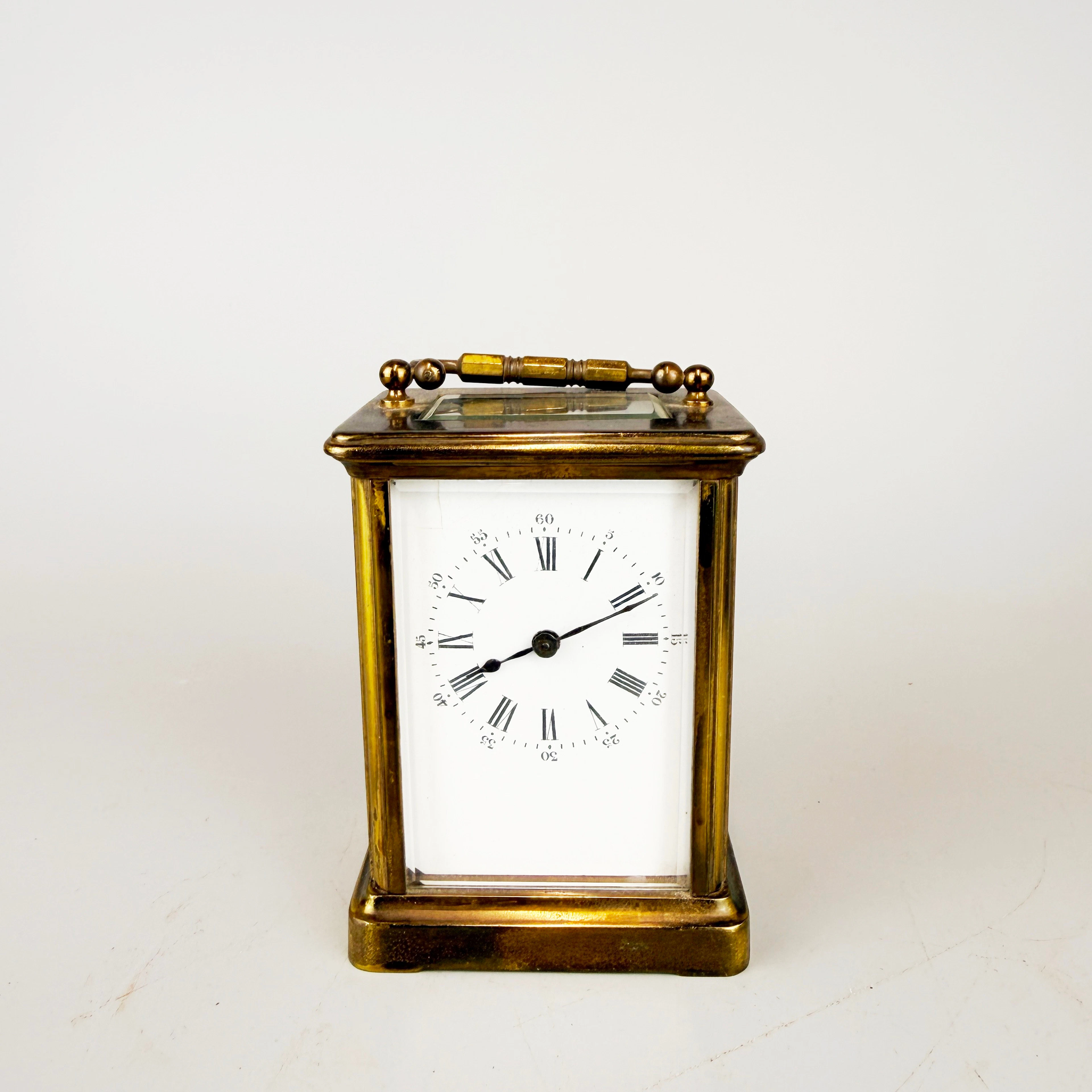 BRASS CARRIAGE CLOCK.