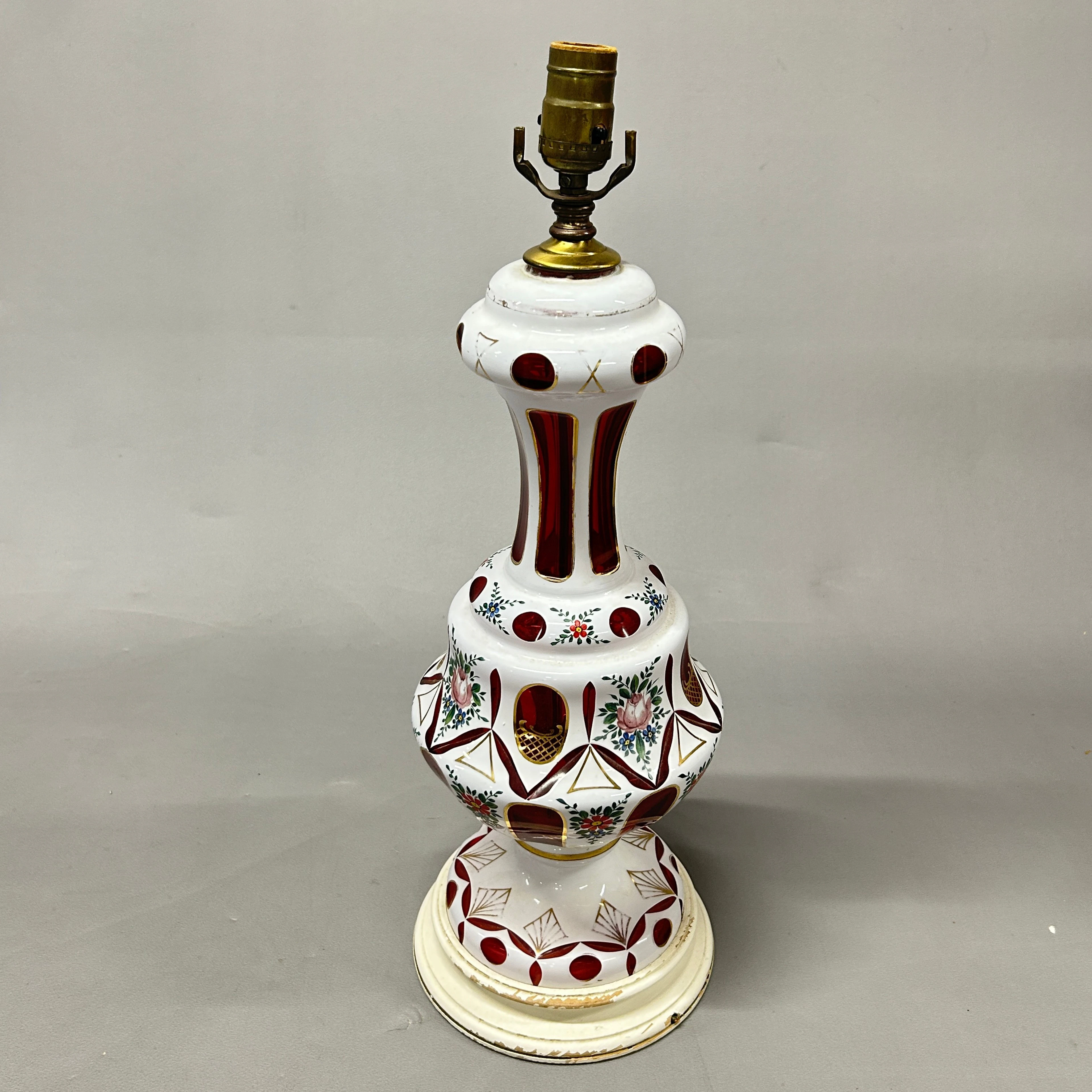 BOHEMIAN GLASS TABLE LAMP.