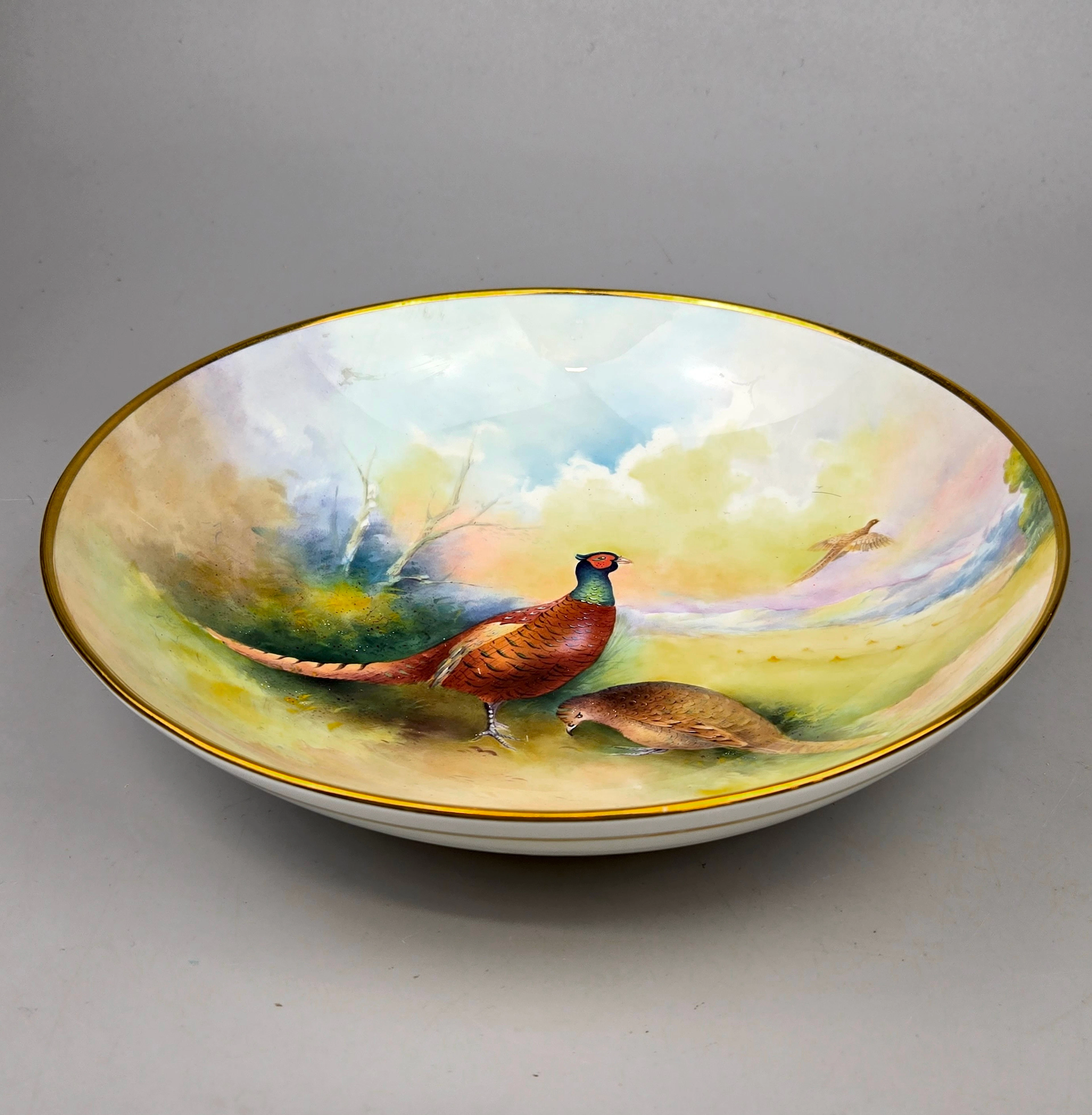 HAND PAINTED AND SIGNED MINTON BOWL.