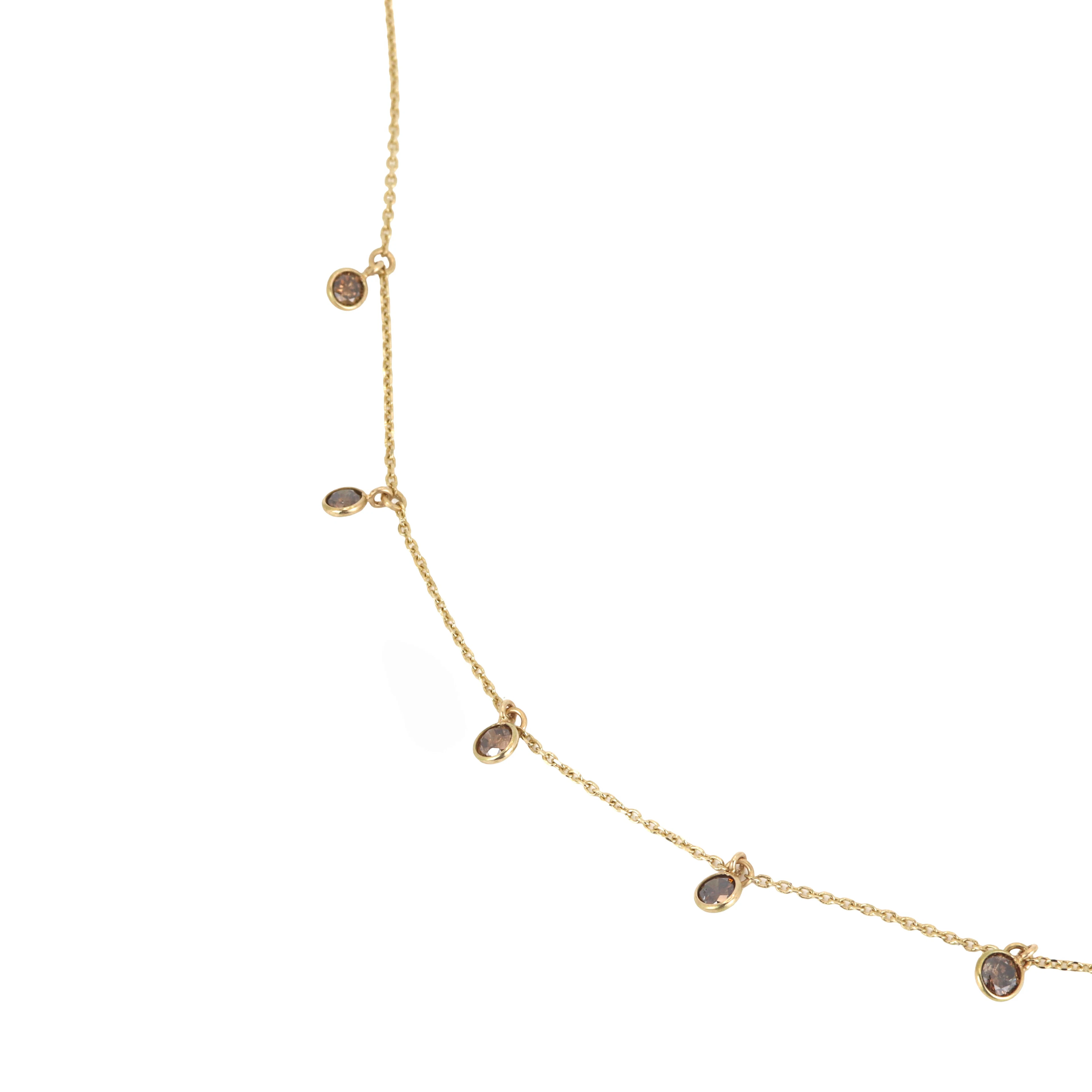 14CT GOLD DIAMOND NECKLACE.