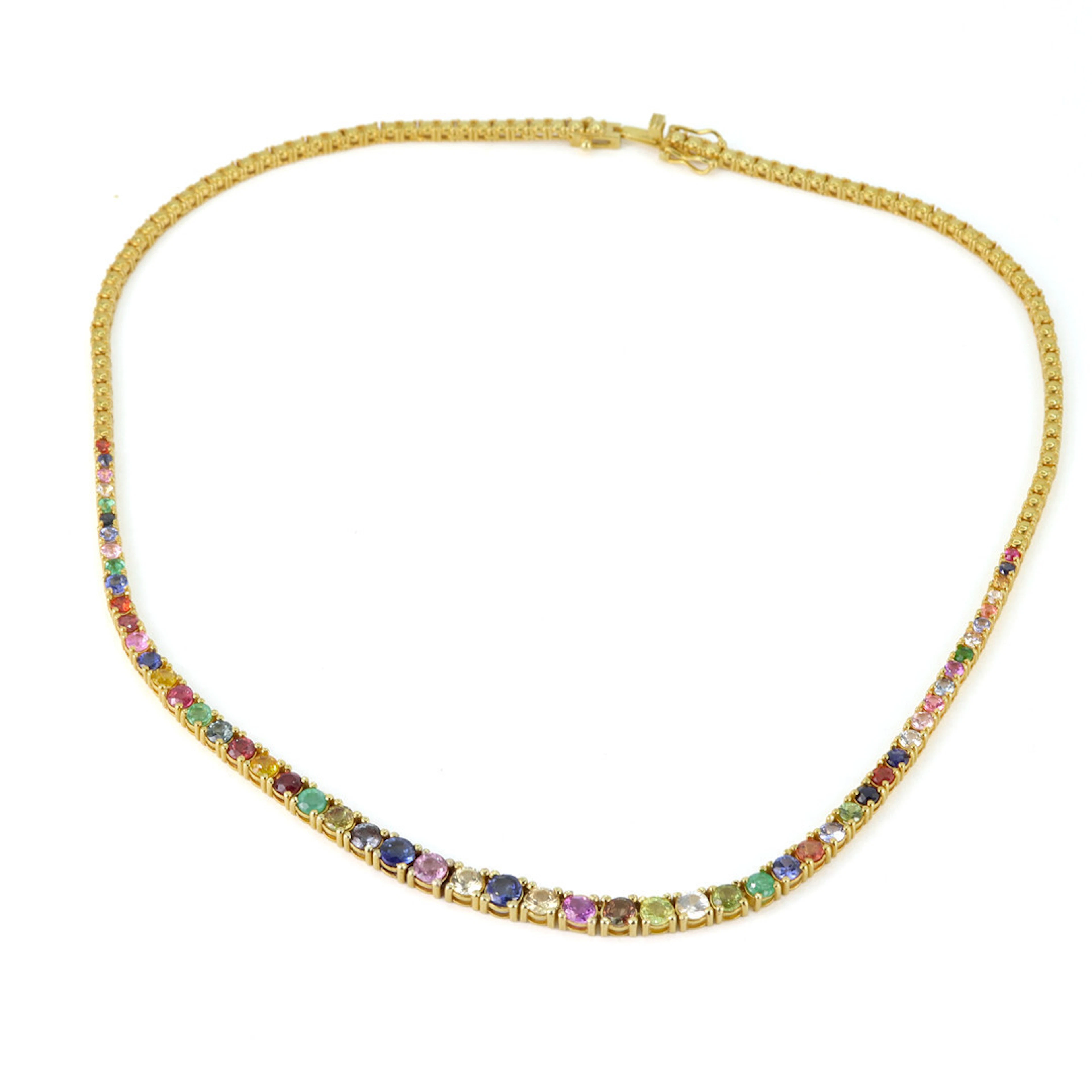 18CT GOLD GEMSTONE NECKLACE (13.5CT).