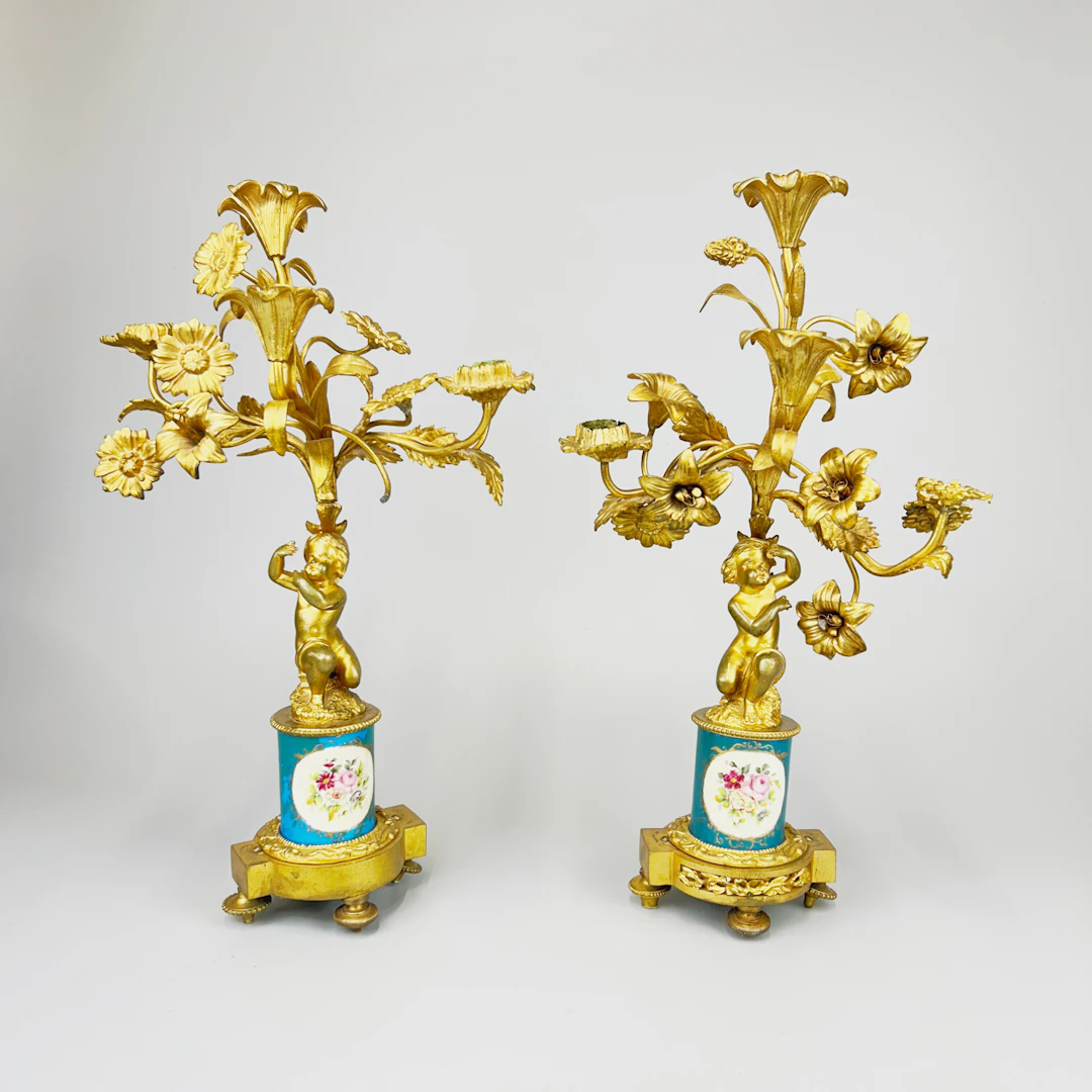 19THC SEVRES STYLE CANDELABRA.