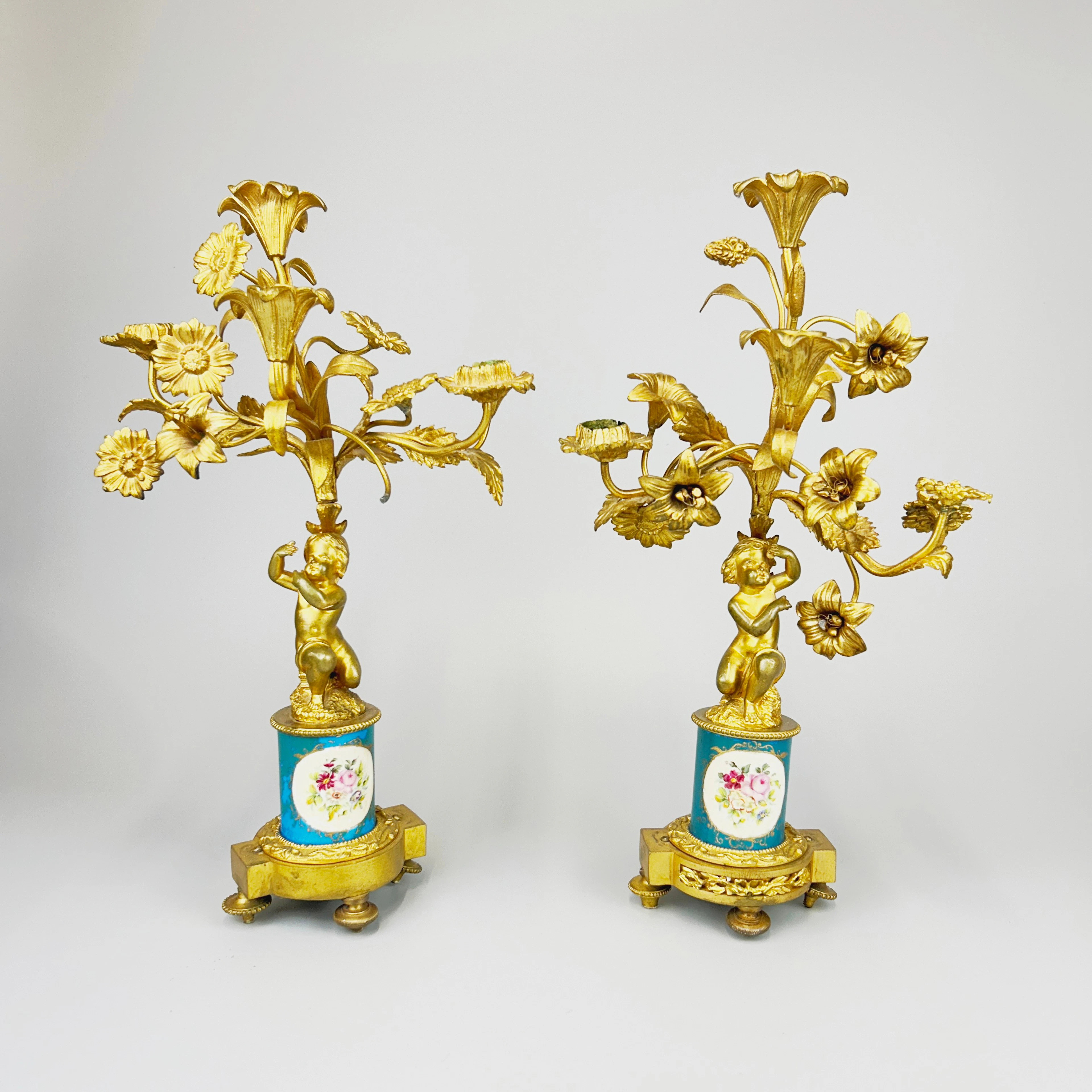 19THC SEVRES STYLE CANDELABRA.