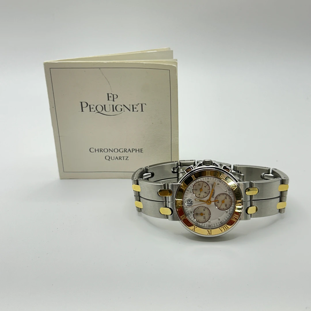 GENT'S PEQUIGNET QUARTZ WRISTWATCH.