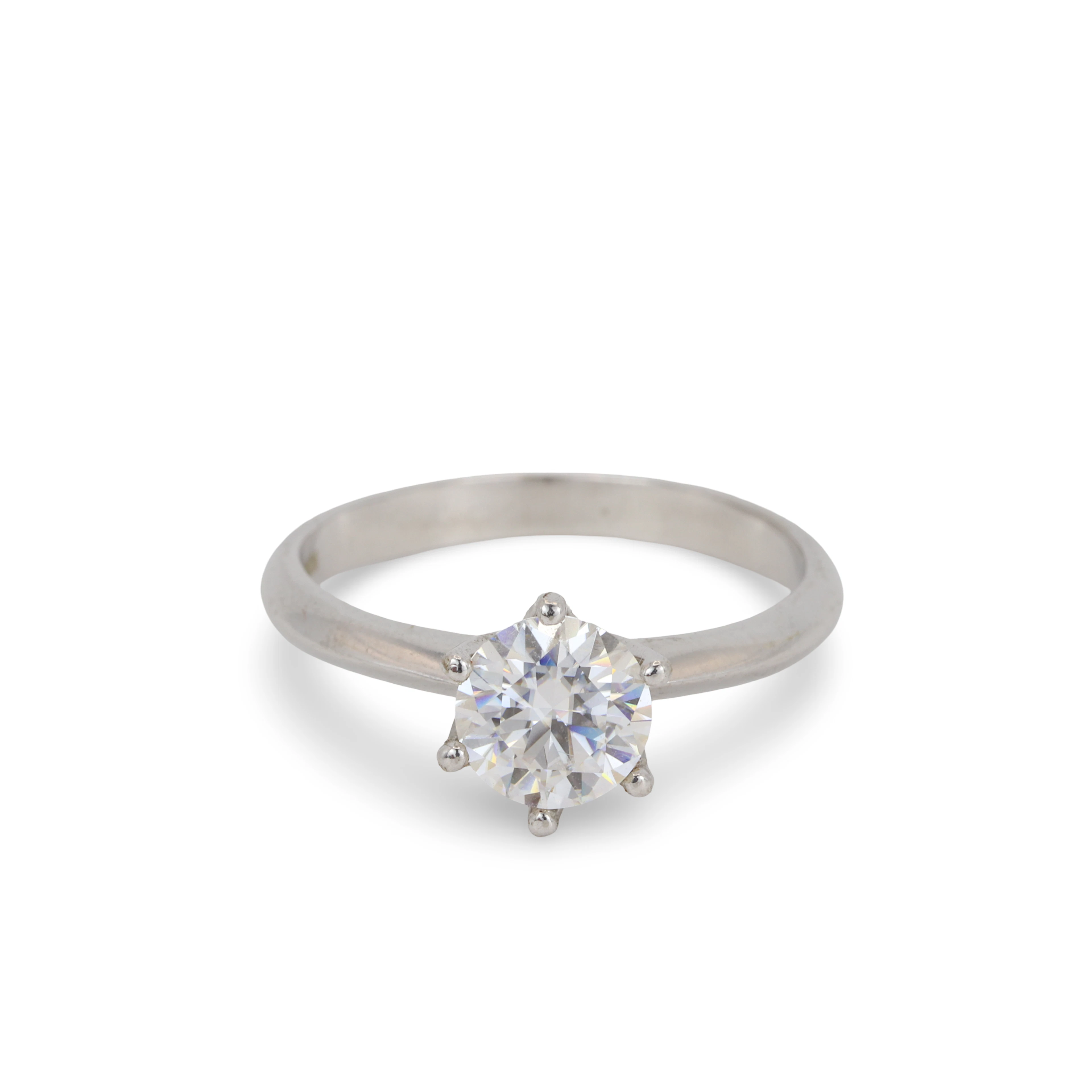 SILVER MOISSANITE SOLITAIRE RING.
