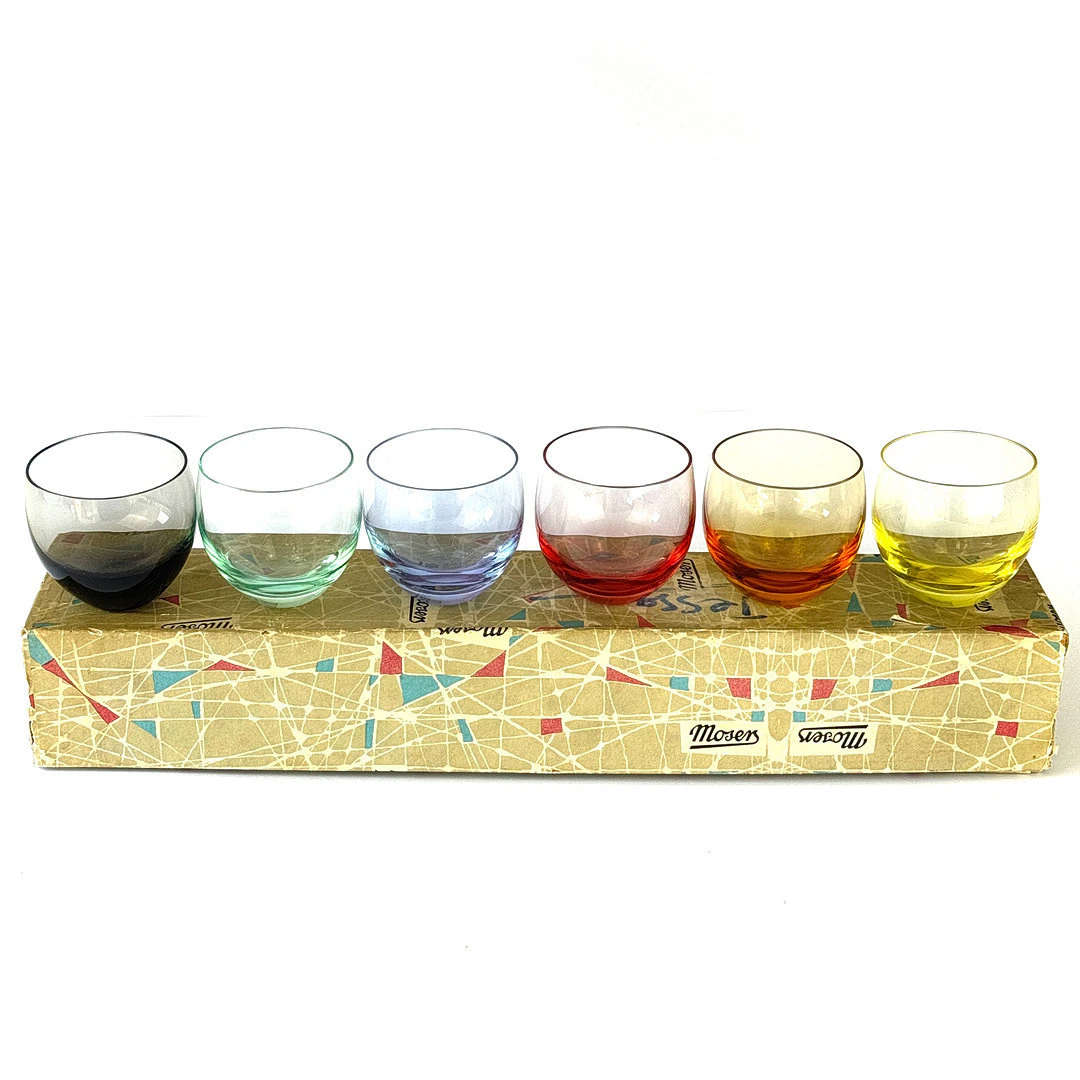 SIX MOSER 'CUBITO' GLASSES.