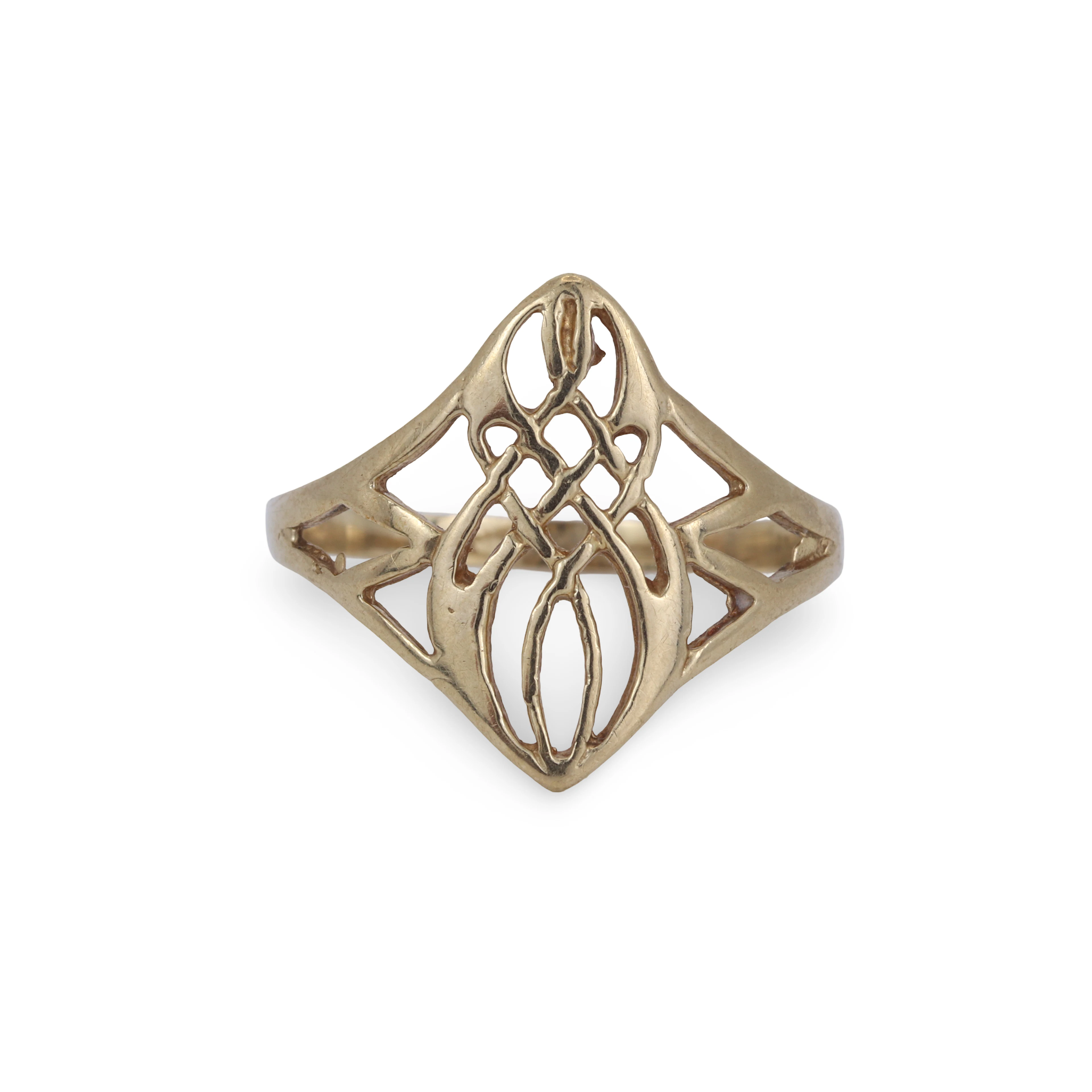 ARTS AND CRAFTS 9CT GOLD RING.