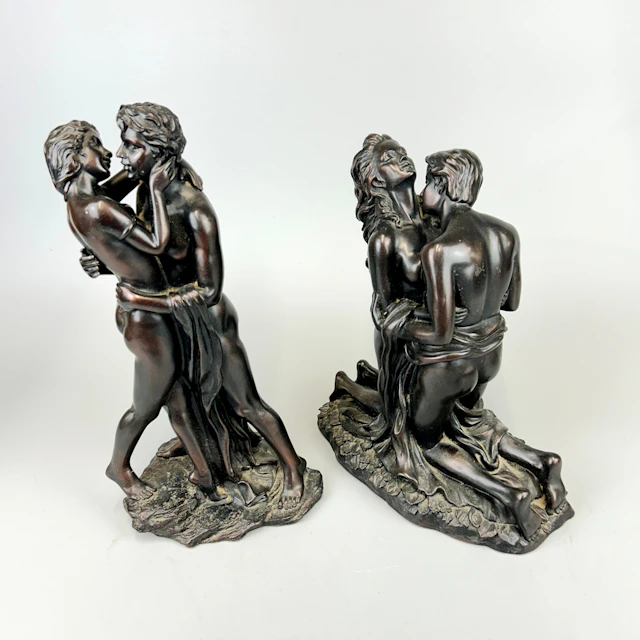 BRONZED RESIN FIGURES.
